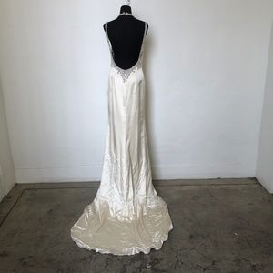 Winnie Couture Dresses - Satin Dress With Jewel Strap Details Winnie Couture Dresses - Satin Dress With Jewel Strap Details